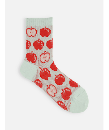 たっぷりアップルジャカードショートソックス