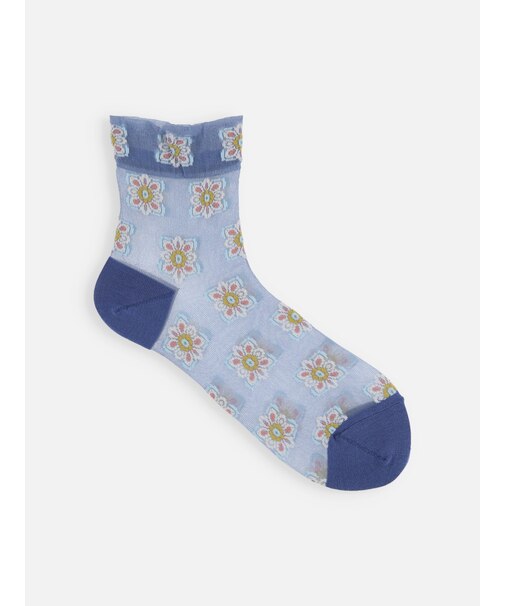 チュールタイル柄ショートソックス