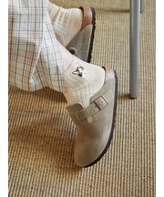 キッズ わんにゃん刺繍ショートソックス / 16-18cm