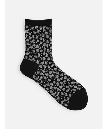 ガーゼ調マーガレットショートソックス