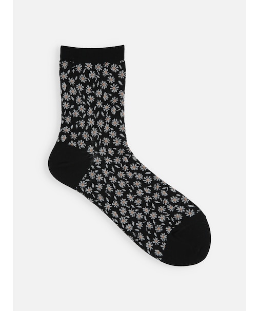 ガーゼ調マーガレットショートソックス