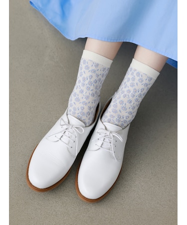 ガーゼ調マーガレットショートソックス