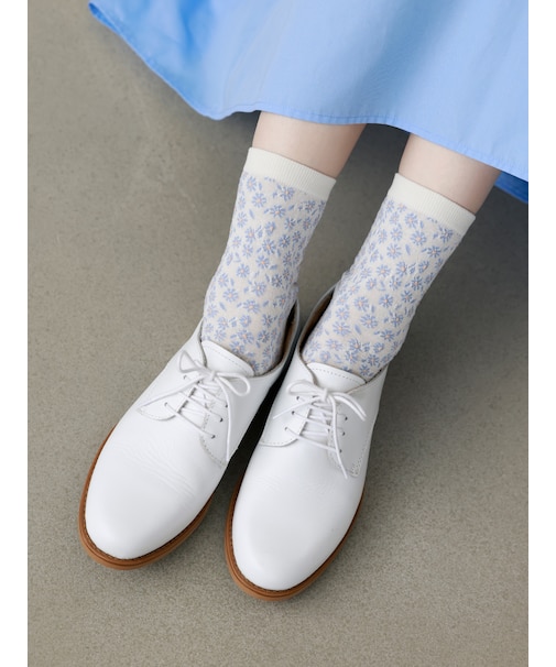 ガーゼ調マーガレットショートソックス