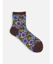 ガーゼ調エスニックフラワーショートソックス