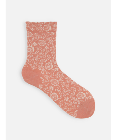 極細ラメクラシック花柄ソックス