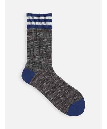 スラブmixラインミディ丈ソックス