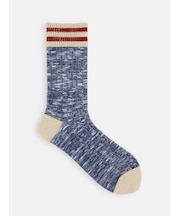 スラブmixラインミディ丈ソックス