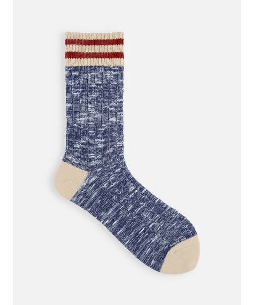 スラブmixラインミディ丈ソックス