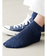 【Tabio MEN】綿麻ベタスニーカー丈ソックス