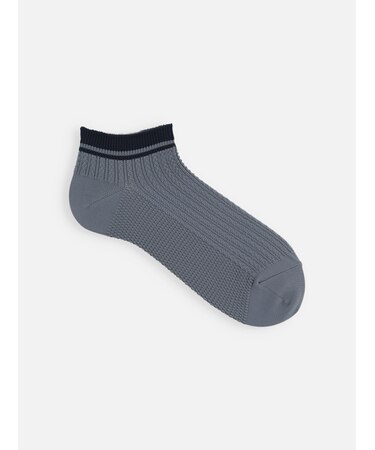 【Tabio MEN】DRYニット風ラインスニーカー丈ソックス