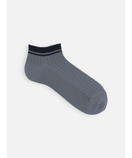 【Tabio MEN】DRYニット風ラインスニーカー丈ソックス