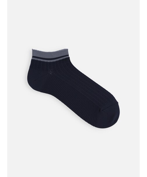 【Tabio MEN】DRYニット風ラインスニーカー丈ソックス