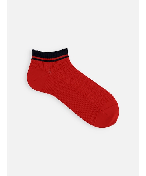 【Tabio MEN】DRYニット風ラインスニーカー丈ソックス