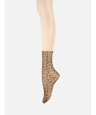 レオパードプリントチュールソックス
