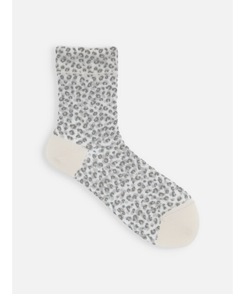 シアーヒョウ柄ソックス