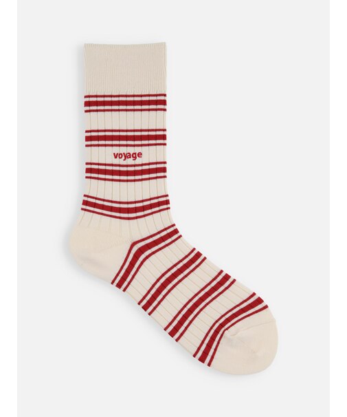 【Epyuk】ロゴ刺繍マルチボーダーリブソックス