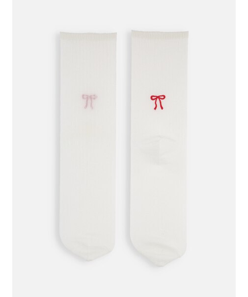 チュールりぼん刺繍ソックス