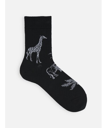 【Tabio MEN】綿麻動物柄ショートソックス