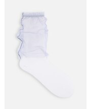 3WAY縫製チュールリブ無地ソックス