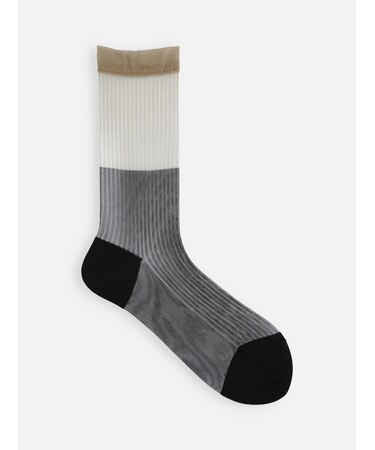 シアーバイカラーストライプソックス