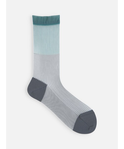 シアーバイカラーストライプソックス