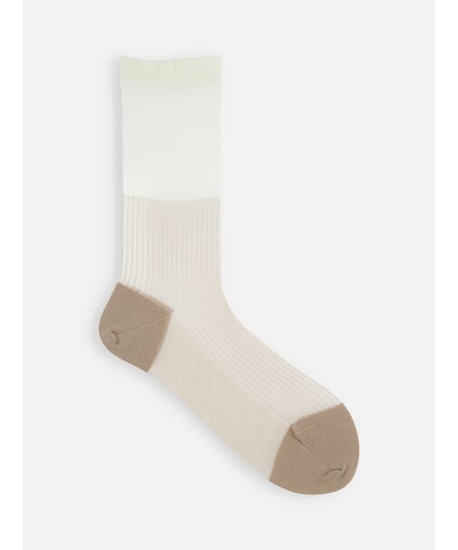 シアーバイカラーストライプソックス