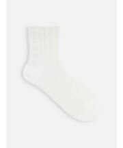 【履き口ゆったり】綿麻メッシュレースショートソックス