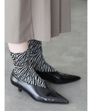 ゼブラ柄ショートソックス
