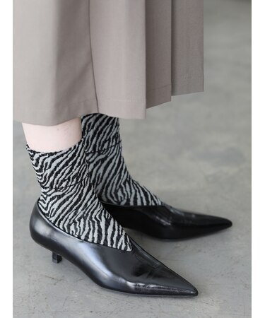 ゼブラ柄ショートソックス