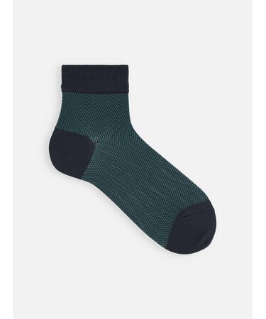 【Tabio MEN】消臭＋COOLMAX配色メッシュショートソックス