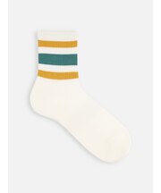 【Tabio MEN】ドライなタッチが心地いい和紙3本ラインショートソックス