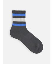 【Tabio MEN】ドライなタッチが心地いい和紙3本ラインショートソックス