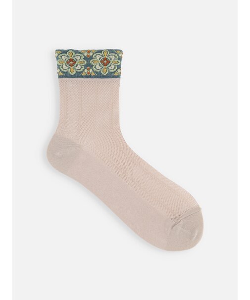 【涼感ドライ】 履き口ゆったりフロートメッシュショートソックス