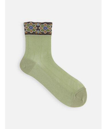 【涼感ドライ】 履き口ゆったりフロートメッシュショートソックス