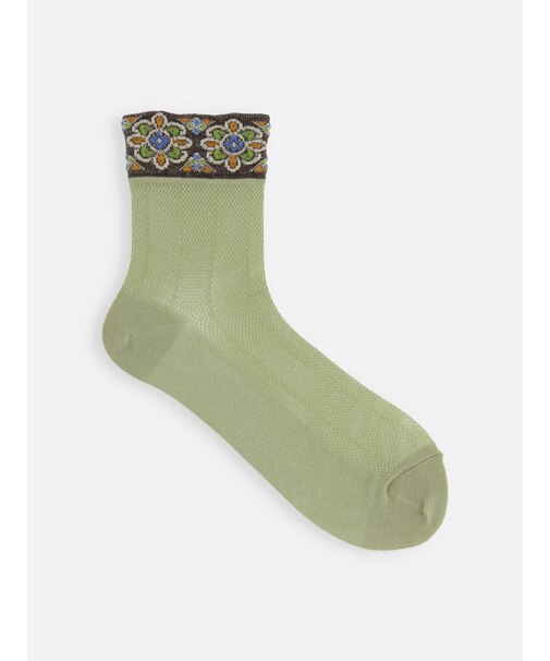 【涼感ドライ】 履き口ゆったりフロートメッシュショートソックス