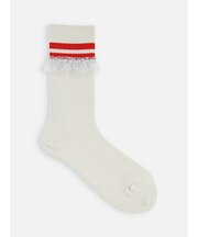 【さらっと快適】2本ラインチュールレースソックス