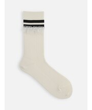 【さらっと快適】2本ラインチュールレースソックス