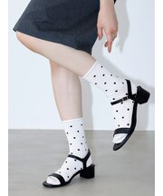 【履き口ゆったり】くるくるドットソックス