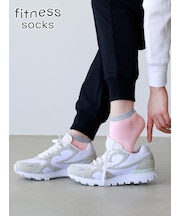 【快脚Labo】フィットネス/トップラメスニーカー丈ソックス