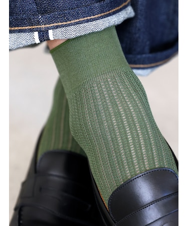 【Tabio MEN】リンクスタックメッシュショートソックス