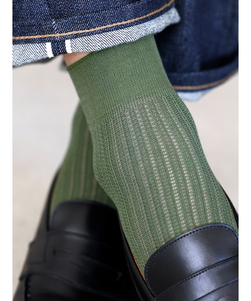 【Tabio MEN】リンクスタックメッシュショートソックス