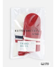 【2Pセット】メンズ カレッジ風ラインリブショートソックス / 25-27cm