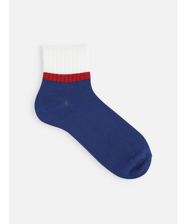 【Tabio MEN】サッカー応援  ハーフカラーラインショートソックス