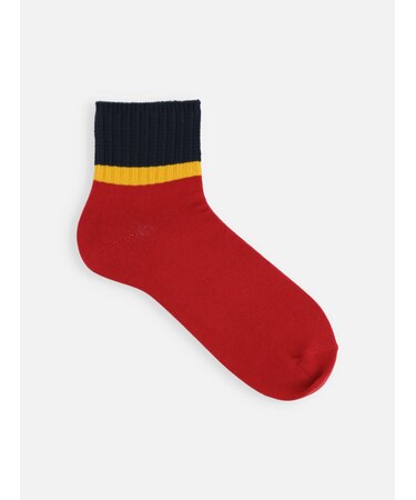 【Tabio MEN】サッカー応援  ハーフカラーラインショートソックス