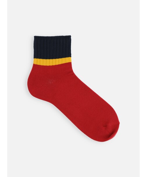 【Tabio MEN】サッカー応援  ハーフカラーラインショートソックス