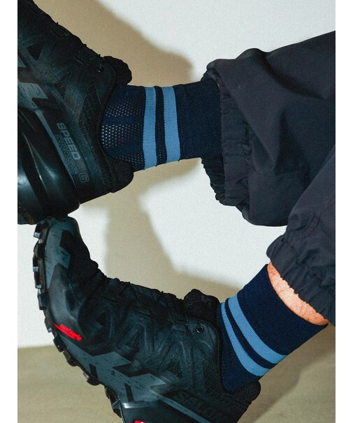 【Tabio MEN】DRYメッシュラインショートソックス