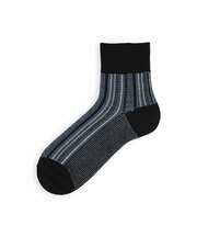 【Tabio MEN】ストライプジャカードショートソックス