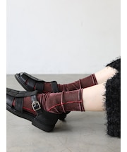縫製シアーメッシュベロアソックス