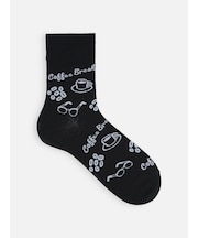【Tabio MEN】コーヒー眼鏡柄ショートソックス