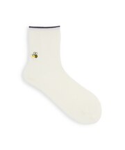 【おおきめサイズ】WEB限定 トップ切替刺繍ソックス ／ 24.5-26.5cm